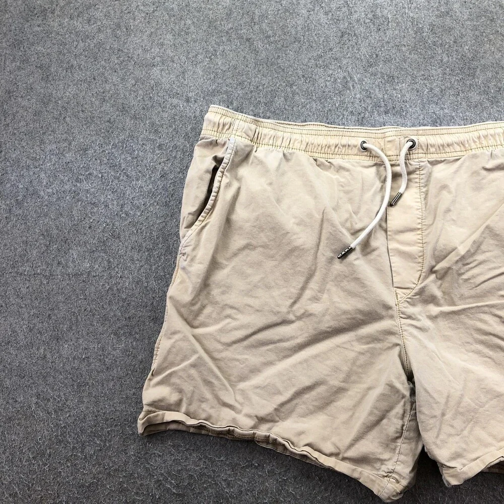 American Eagle Outfitters Shorts Mens XL Beige Chino Elastic Waist 7 Inseam